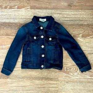 Soho blue, dark wash denim stretch jacket girls size 5